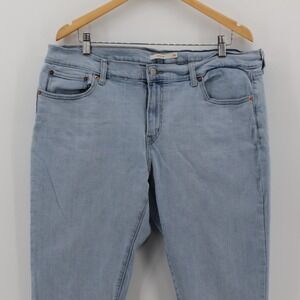 Levi's Boyfriend Jeans Womens 34 Light Blue Denim Stretch Frayed Hem High Rise